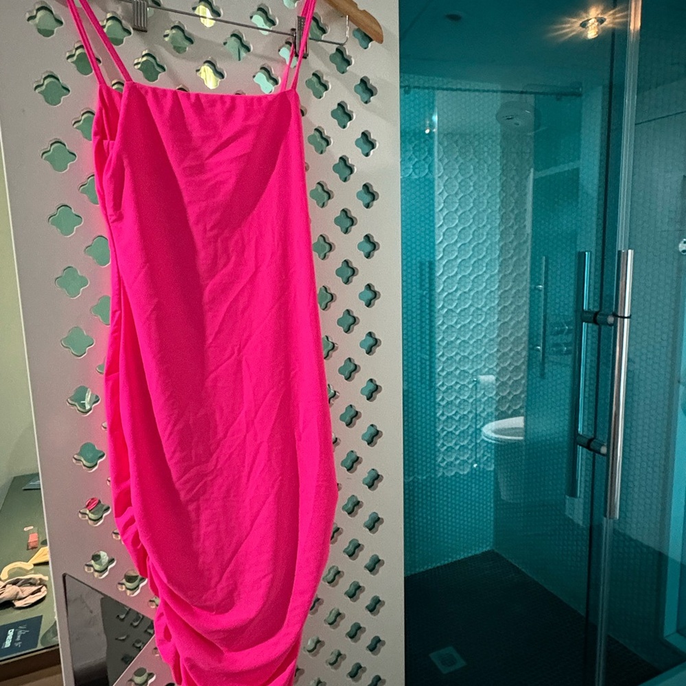 REVOLVE Superdown Neon Pink Mid Dress